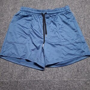 Manfinity Mens Blue Athletic Shorts Size M Elastic Drawstring Waist Gym Running